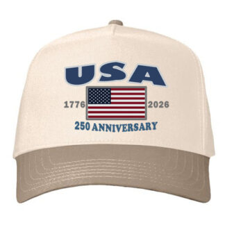 USA 250 -Five-Panel Twill Cap-Natural Khaki