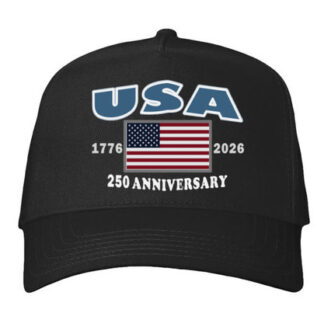 USA 250 -Five-Panel Twill Cap-Black