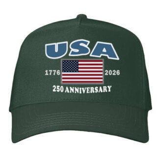 USA 250 -Five-Panel Twill Cap-Forest Green