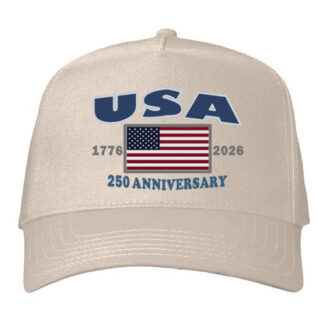 USA 250 -Five-Panel Twill Cap-Khaki