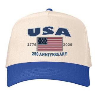 USA 250 -Five-Panel Twill Cap-Natural Royal