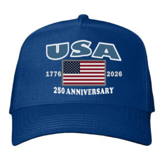 USA 250 -Five-Panel Twill Cap-Royal BLue