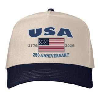 USA 250 -Five-Panel Twill Cap-Khaki Navy Blue