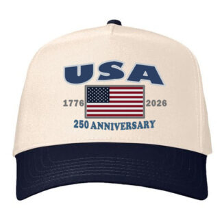 USA 250 -Five-Panel Twill Cap-Natural Navy Blue