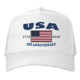 USA 250 -Five-Panel Twill Cap- White